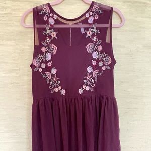 Xhilaration Burgundy Floral Dress XL